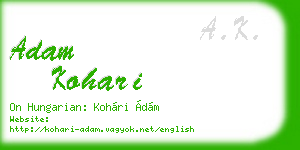 adam kohari business card